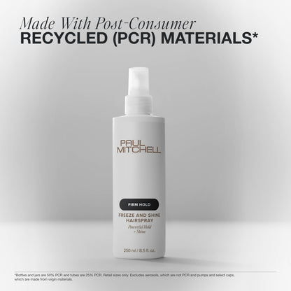 Paul Mitchell Freeze and Shine Hairspray, Powerful Hold + Shine, For Coarse Hair, 1 L