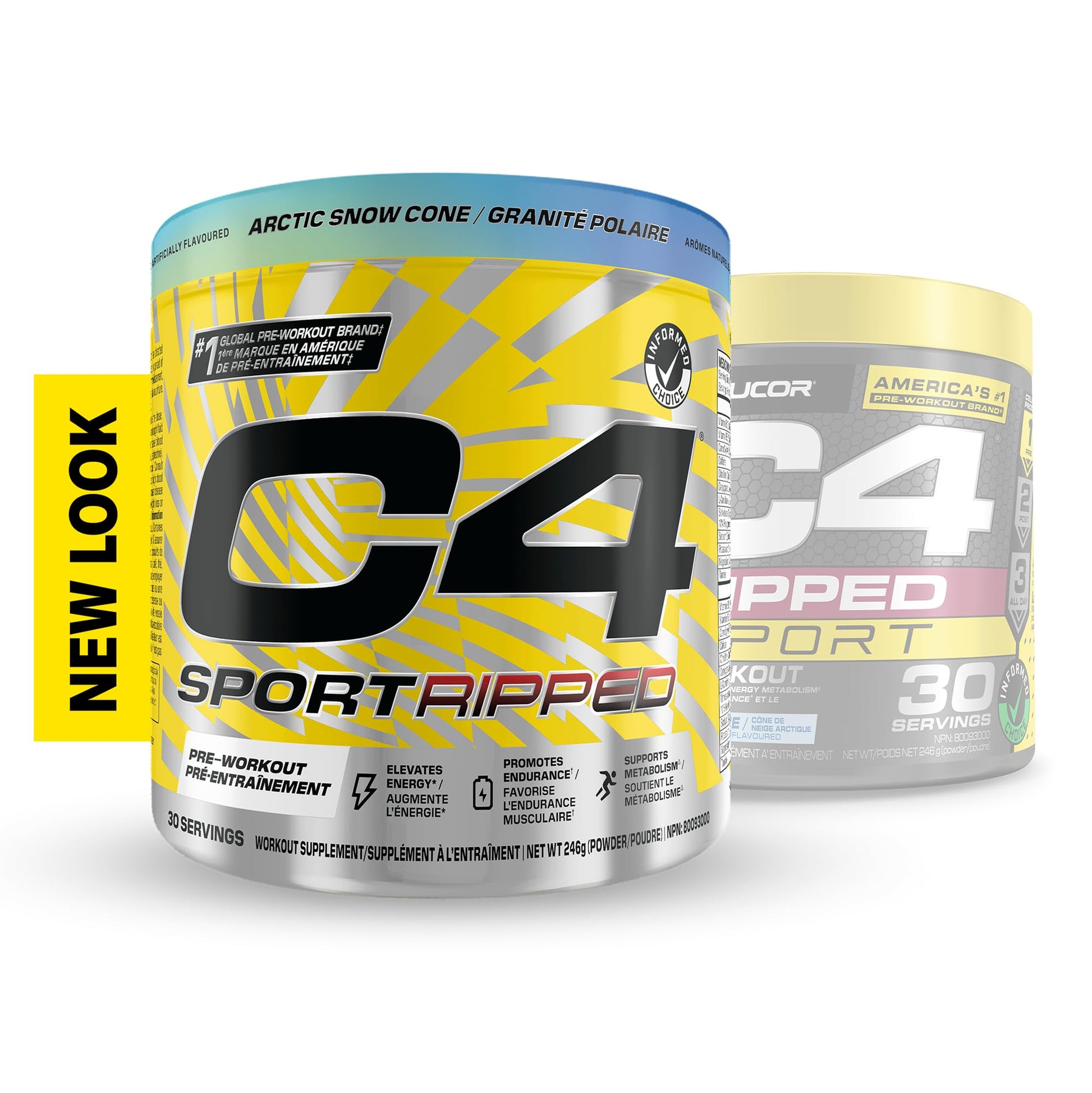 Cellucor C4 Ripped Thermogenic Pre Workout Powder - Informed-Choice Certified Preworkout Energy & Fat Metabolism - Artic Snow Cone, 30 Servings - Available at All In One Marketplace Canada