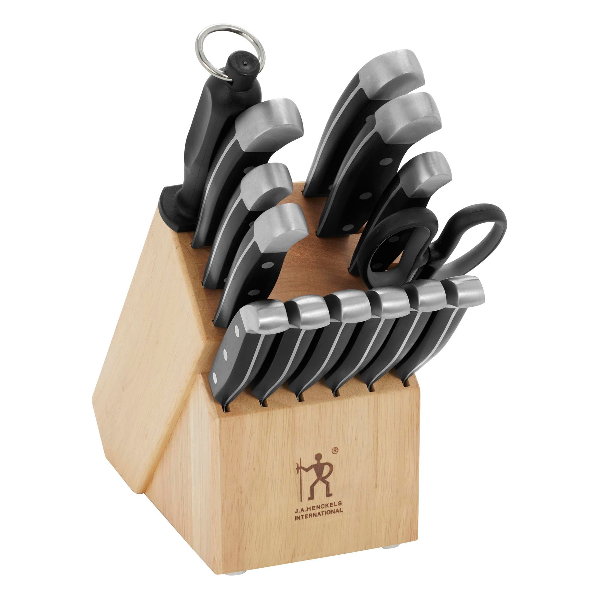HENCKELS Premium Quality 15-Piece Knife Set with Block, Razor-Sharp, German Engineered Knife Informed by Over 100 Years of Masterful Knife Making, Lightweight and Strong, Dishwasher Safe - Available at All In One Marketplace Canada