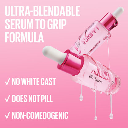 Maybelline Grippy Serum Primer, Hydrating Makeup Primer with 2% Niacinamide For Up To 24HR Make Up Wear, Glides Like Serum, Plumped Skin Look, Clear, 30 ml - Available at All In One Marketplace Canada