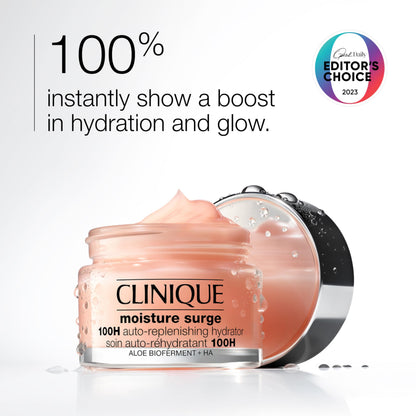 Clinique Moisture Surge 100H Auto-Replenishing Hydrator Oil Free Face Moisturizer With Hyaluronic Acid For All Skin Types | Hydrating + Moisturizing, 30ml Clinique