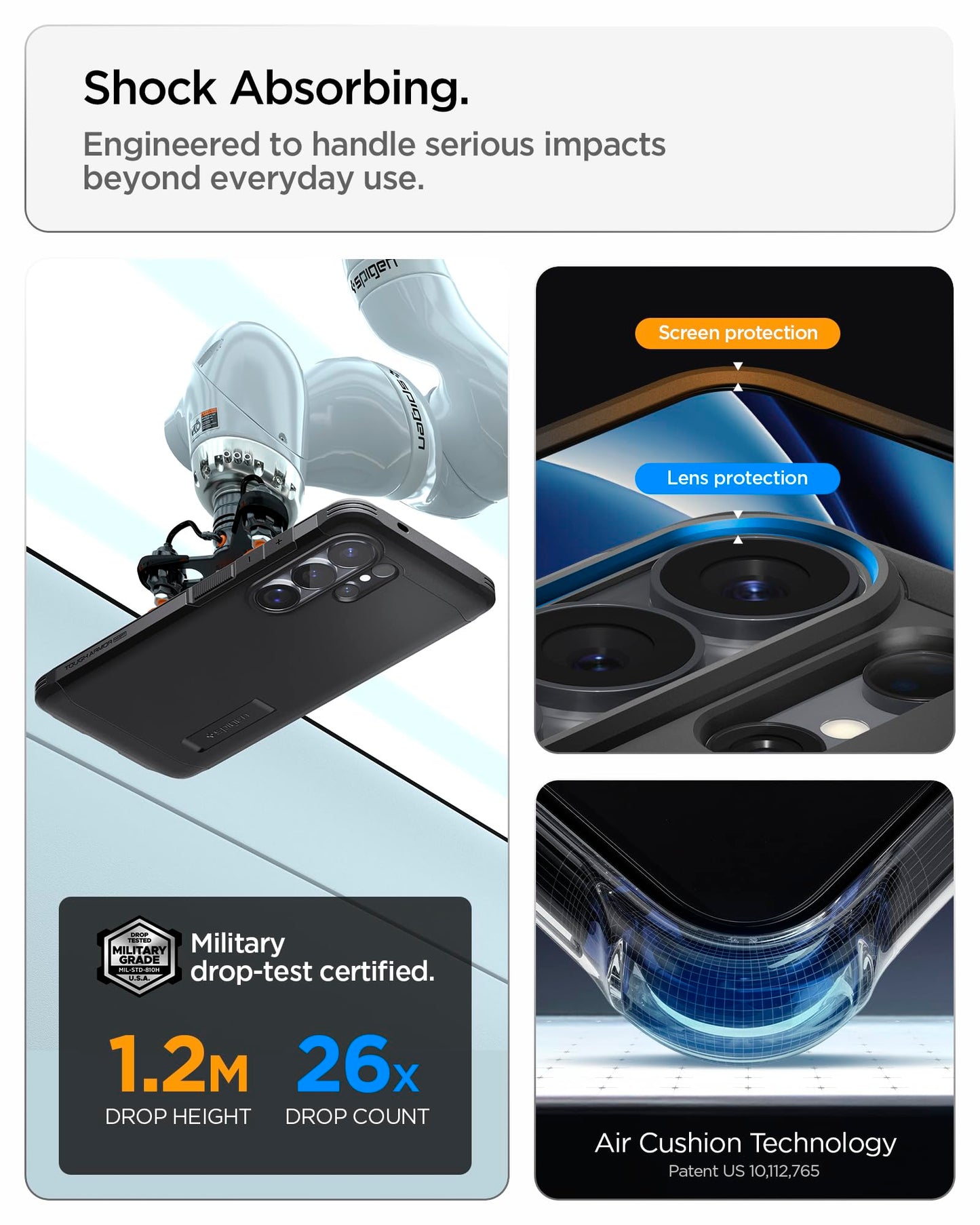 Spigen Case for Galaxy S26 Ultra Case, Full Camera Protection, Built-in Magnetic Ring, Drop Protection, Tough Armor MagFit Designed for Samsung Galaxy S26 Ultra - Black