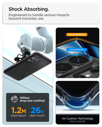 Spigen Case for Galaxy S26 Ultra Case, Full Camera Protection, Built-in Magnetic Ring, Drop Protection, Tough Armor MagFit Designed for Samsung Galaxy S26 Ultra - Black