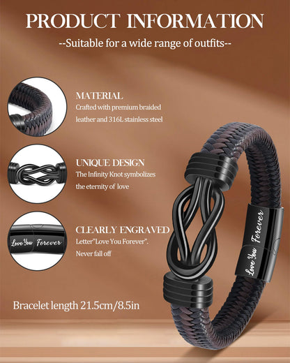 BOCHOI To My Son Bracelet Son Gifts from Mom Dad Infinity Knot Men Bracelet 🍁 All In One Marketplace Canada