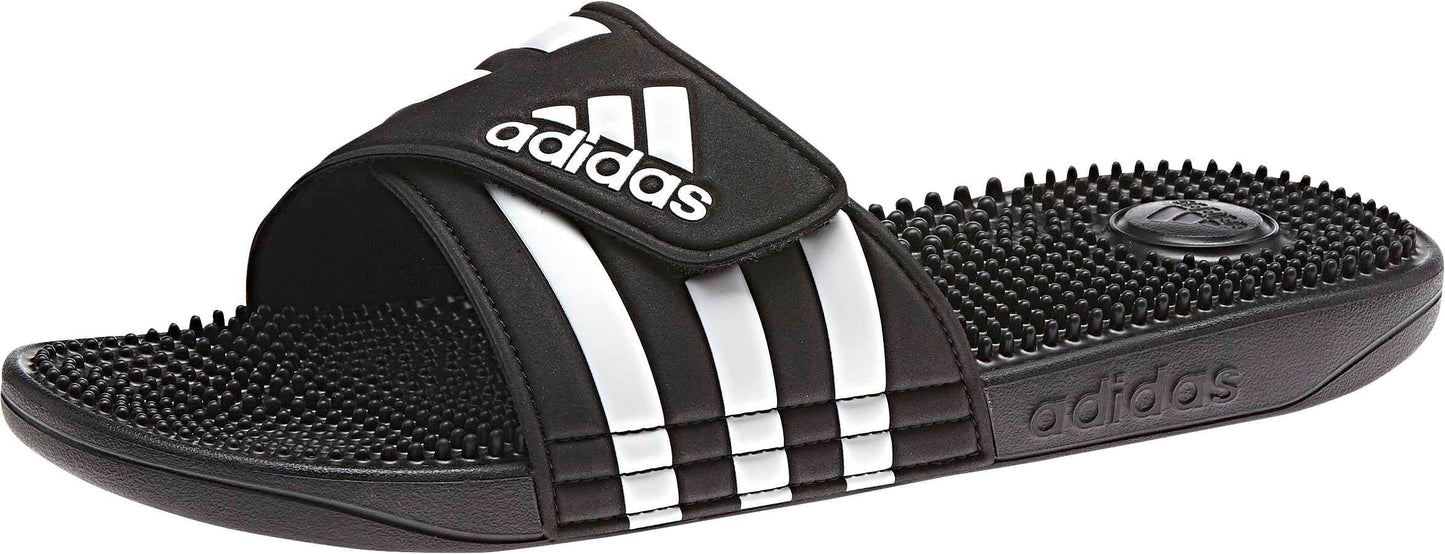 adidas Unisex-Adult Adissage, Black/White/Black, 8