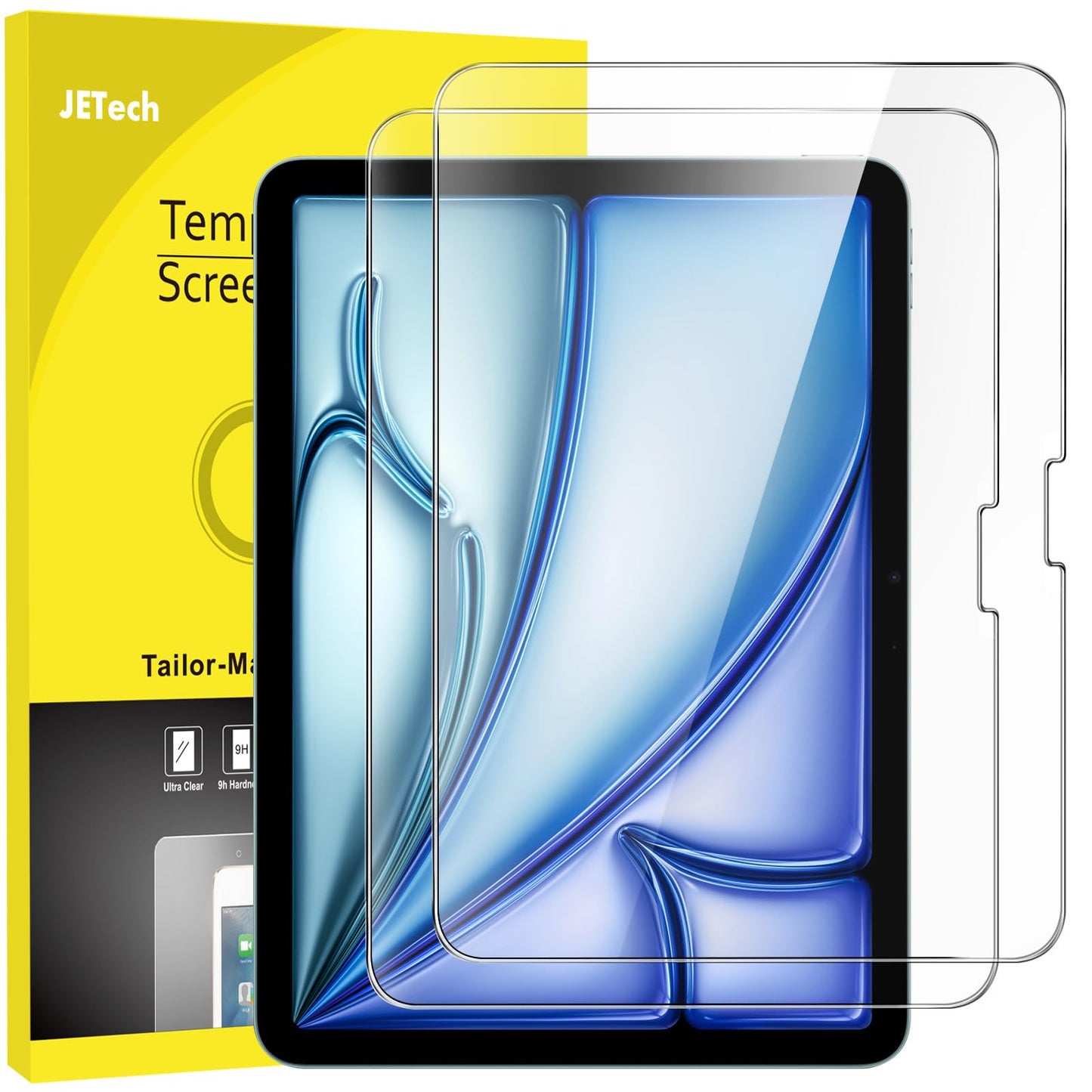 JETech Screen Protector for iPad Air 11-Inch M4/M3/M2 (2026/2025/2024), 9H Tempered Glass Film, HD Clear, 2-Pack - Available at All In One Marketplace Canada