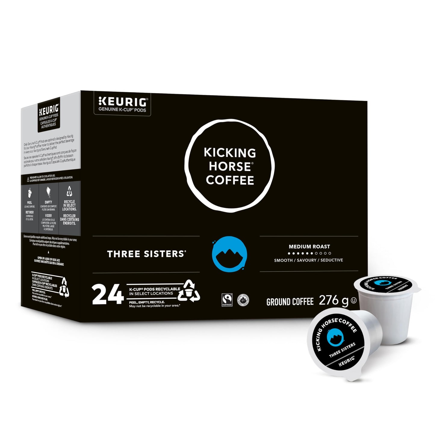 Kicking Horse Three Sisters, Medium Roast, K-Cup Coffee Pods, 24 Count