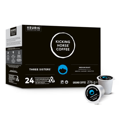 Kicking Horse Three Sisters, Medium Roast, K-Cup Coffee Pods, 24 Count