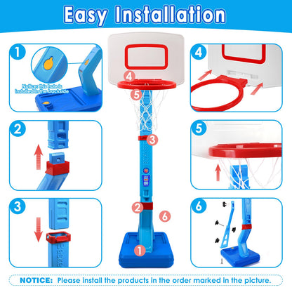 Toddler Basketball Hoop Set, Adjustable Kids Basketball Hoop for Boys Girls 🍁 All In One Marketplace Canada
