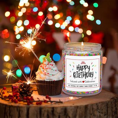 Homsolver Happy Birthday Candles Gifts for Women - Vanilla Birthday Cake Scent with Sprinkles Birthday Gifts for Women - Birthday Candles for Women, Happy Birthday Aromatherapy Candles Handmade 🍁 All In One Marketplace Canada