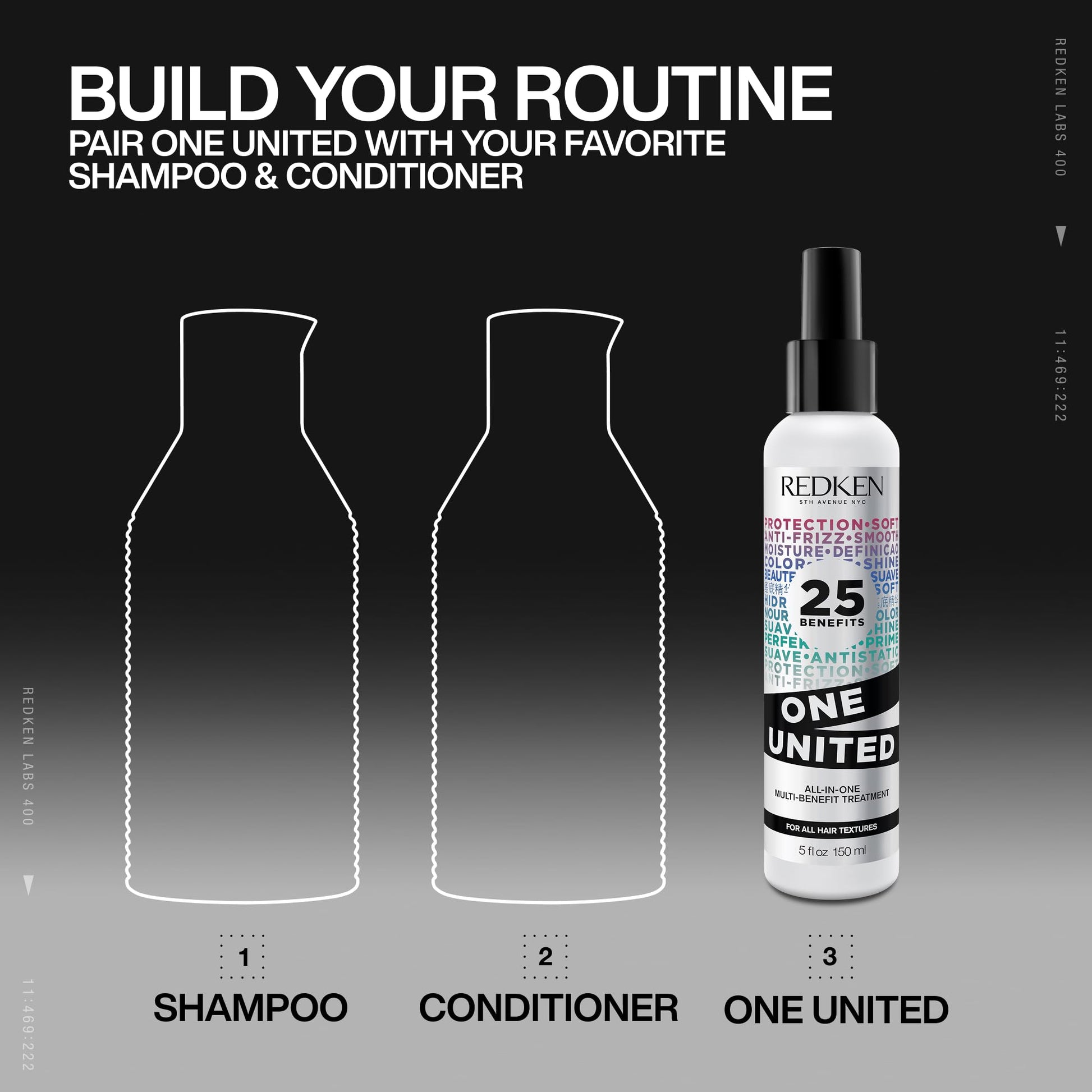 Redken One United Leave In Conditioner, Detangler Spray, Multi-Benefit Hair Treatment, Nourishes, & Smooths Frizz, Heat Protection Spray for Blow Dry & Styling, For All Hair Types, Paraben Free - Available at All In One Marketplace Canada