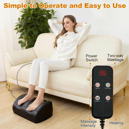 LINGTENG Foot Massager with Heat, with Massage Rollers, 3 Settings, Bi-Directional Rotation, Shiatsu Calf Massager for Calf, Foot and Sole Massage, Gift for Mum, Dad and Friends - Available at All In One Marketplace Canada