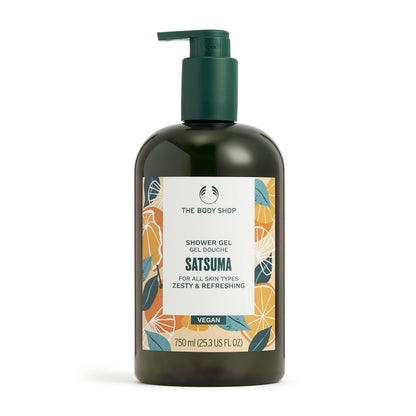 The Body Shop Satsuma Shower Gel 750 ml | Energizing Citrus Body Wash & Natural Shower Gel for Men & Women | Refreshing Cleanser - Available at All In One Marketplace Canada