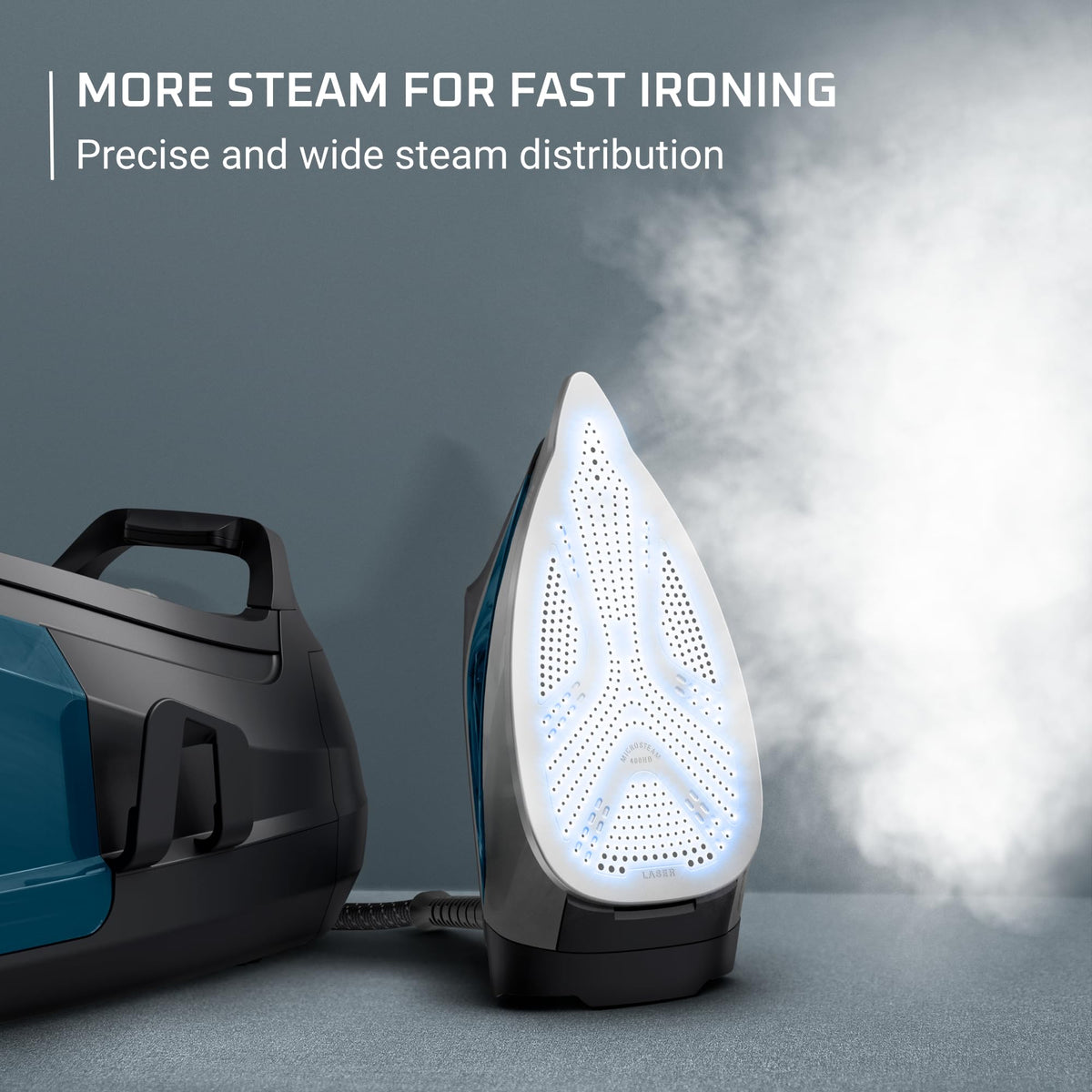 Rowenta Steam Station Iron Steamer for Clothes, 1800 Watts, Blue, DG8624