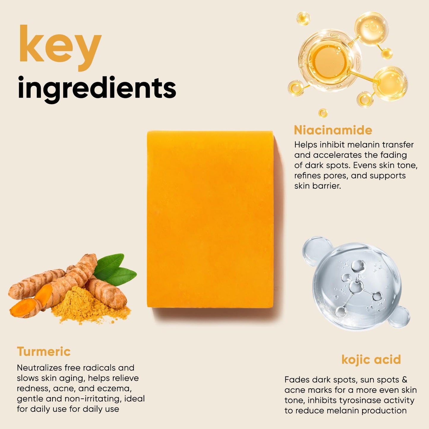 CADDISE Kojic Acid & Turmeric Soap Bars – Dark Spot Remover & Skin Care, Handmade Face & Body Wash Bars with Niacinamide, Shea Butter, Tea Oil, Vitamin C (2 Pack, 8.5 Oz) - Available at All In One Marketplace Canada