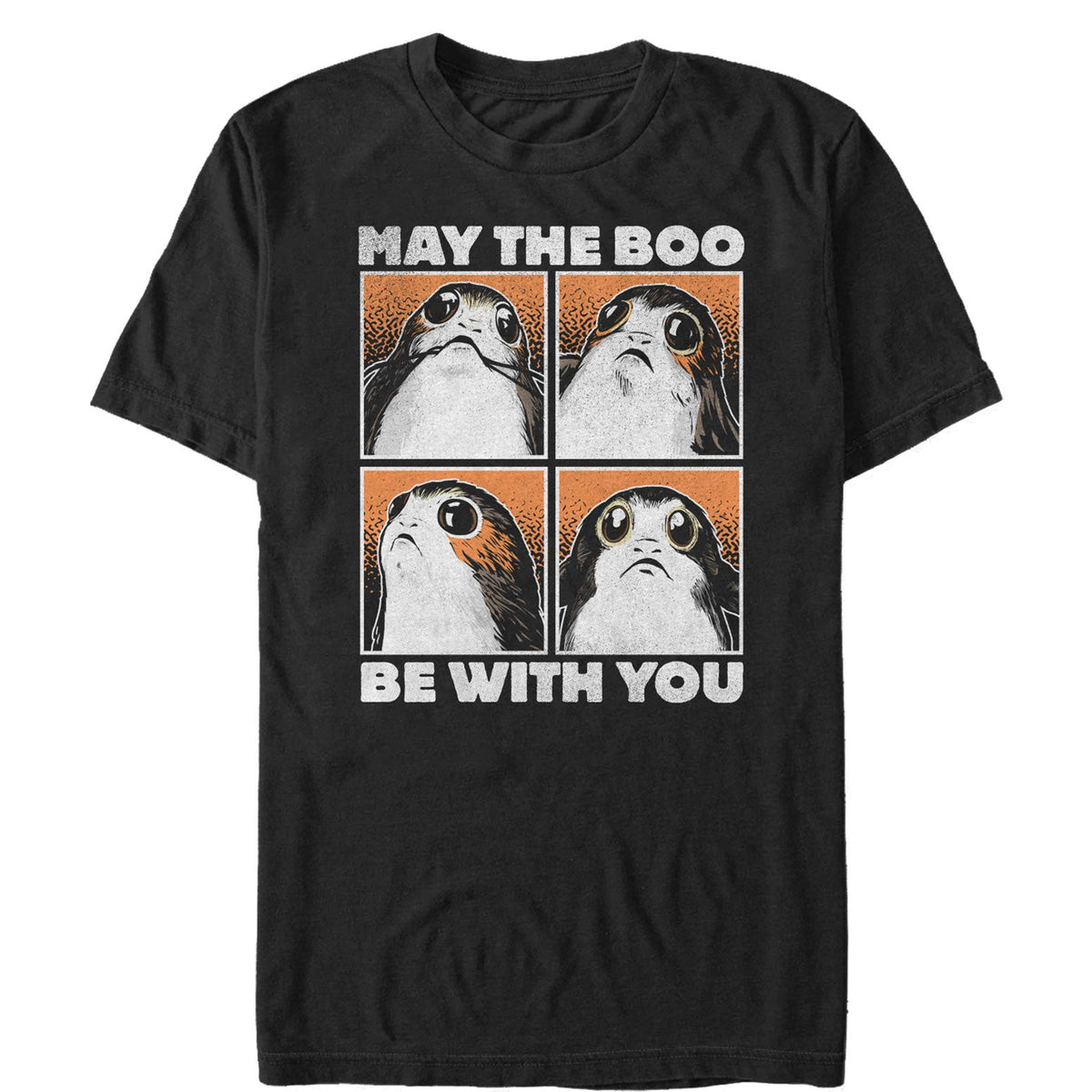 STAR WARS Men's The Last Jedi Halloween PORG Boo with You T-Shirt, Black, Large