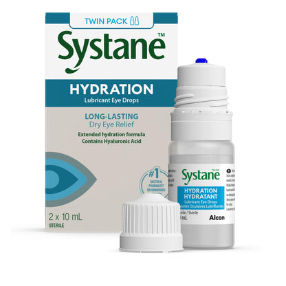 Systane Hydration Eye Drops for Eyes Long-Lasting dryness Relief, Hydrating Eye Drops Eye Relief from Extended Screen Time - 10mL x 2 🍁 All In One Marketplace Canada