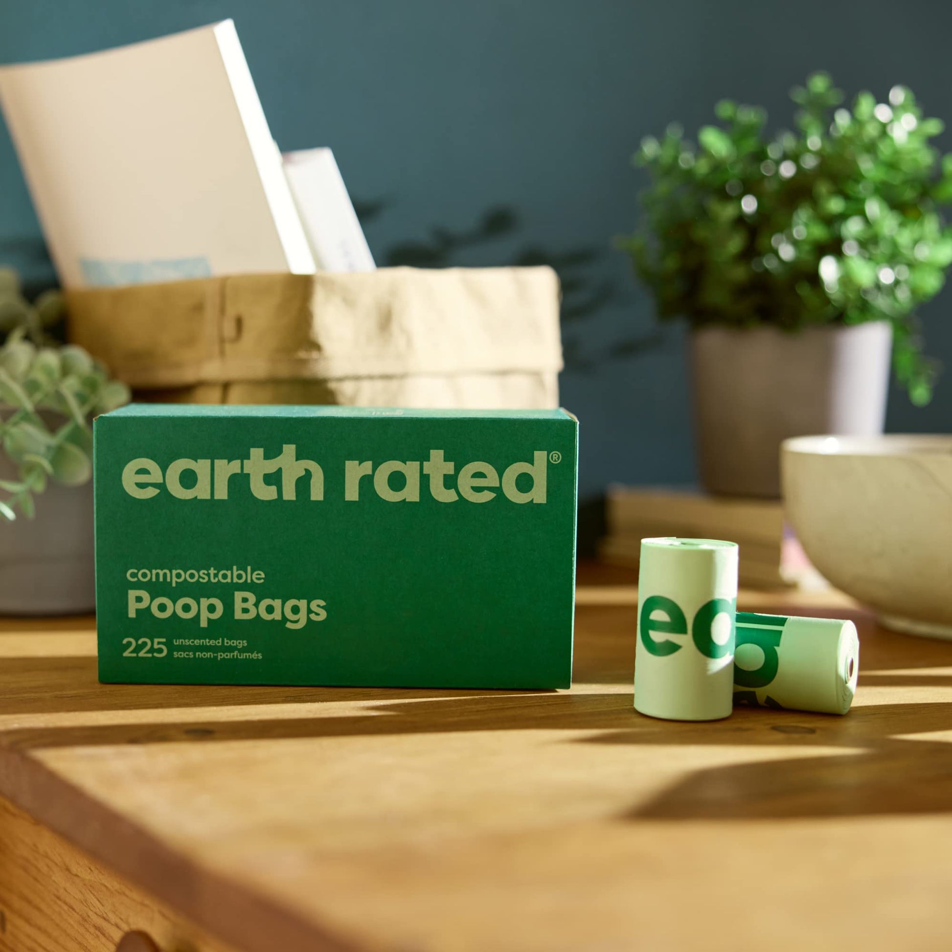 Earth Rated Compostable Dog Poop Bags, Ultra Thick and Leak Proof, Unscented, 225 Count