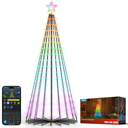 Govee Christmas Cone Tree Lights, 6ft 316 LEDs RGBIC Christmas Tree Lights with Smart App Control, IP67 Waterproof Outdoor String Lights for Xmas & Halloween Decor, 82+ Scene Modes, Music Sync 🍁 All In One Marketplace Canada