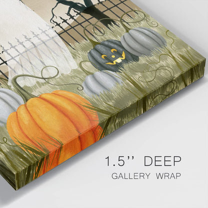 Renditions Gallery Modern Canvas Wall Art Pictures for Office Decorations Halloween Hunted Pumpkin Patch Premium Wall Hanging Wooden Artwork for Livingroom Kitchen Paintings - 24"X24" LT508