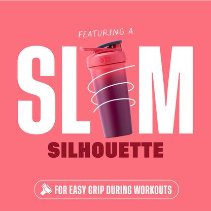BlenderBottle Strada Sleek Shaker Cup Insulated Stainless Steel Water Bottle with Wire Whisk, 25-Ounce, Sangria Ombre 🍁 All In One Marketplace Canada