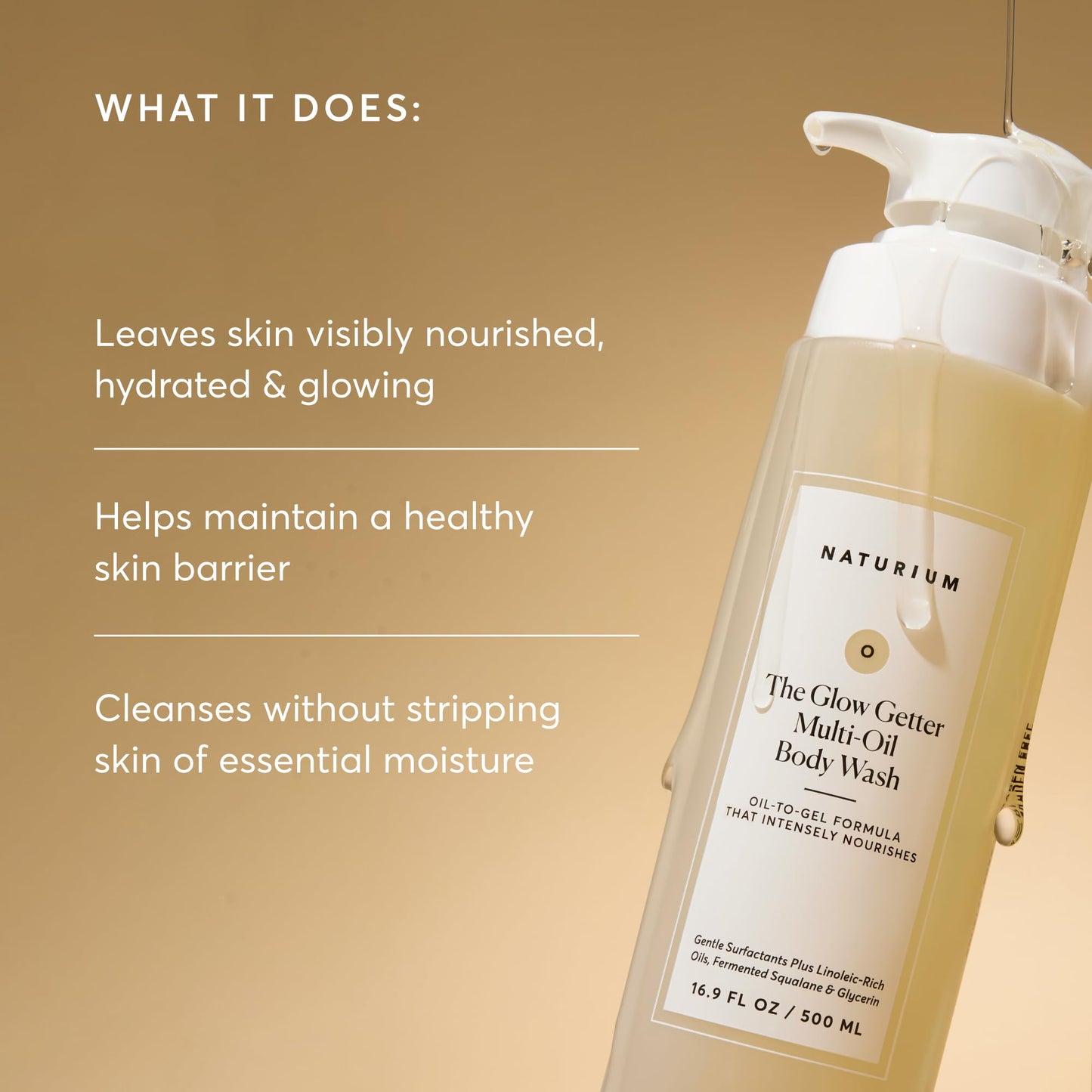 The Glow Getter Multi-Oil Hydrating Body Wash | Gentle Cleanser | 16.9 FL OZ / 500 ml