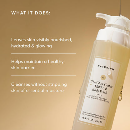The Glow Getter Multi-Oil Hydrating Body Wash | Gentle Cleanser | 16.9 FL OZ / 500 ml