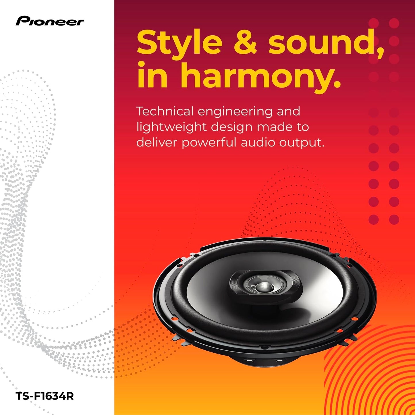 Pioneer TS-F1634R 6.5" 200W 2-Way Speakers PIONEER