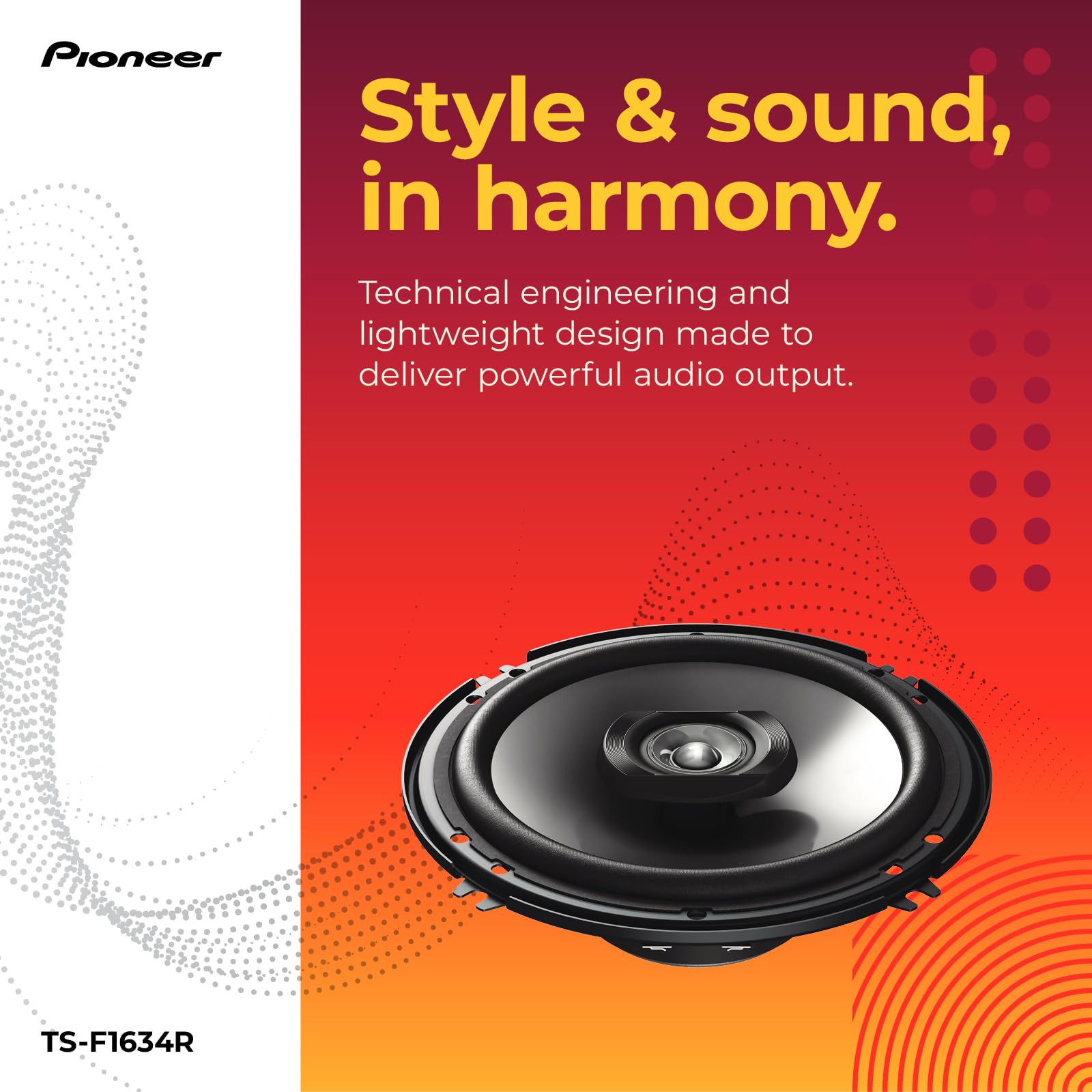 Pioneer TS-F1634R 6.5" 200W 2-Way Speakers PIONEER