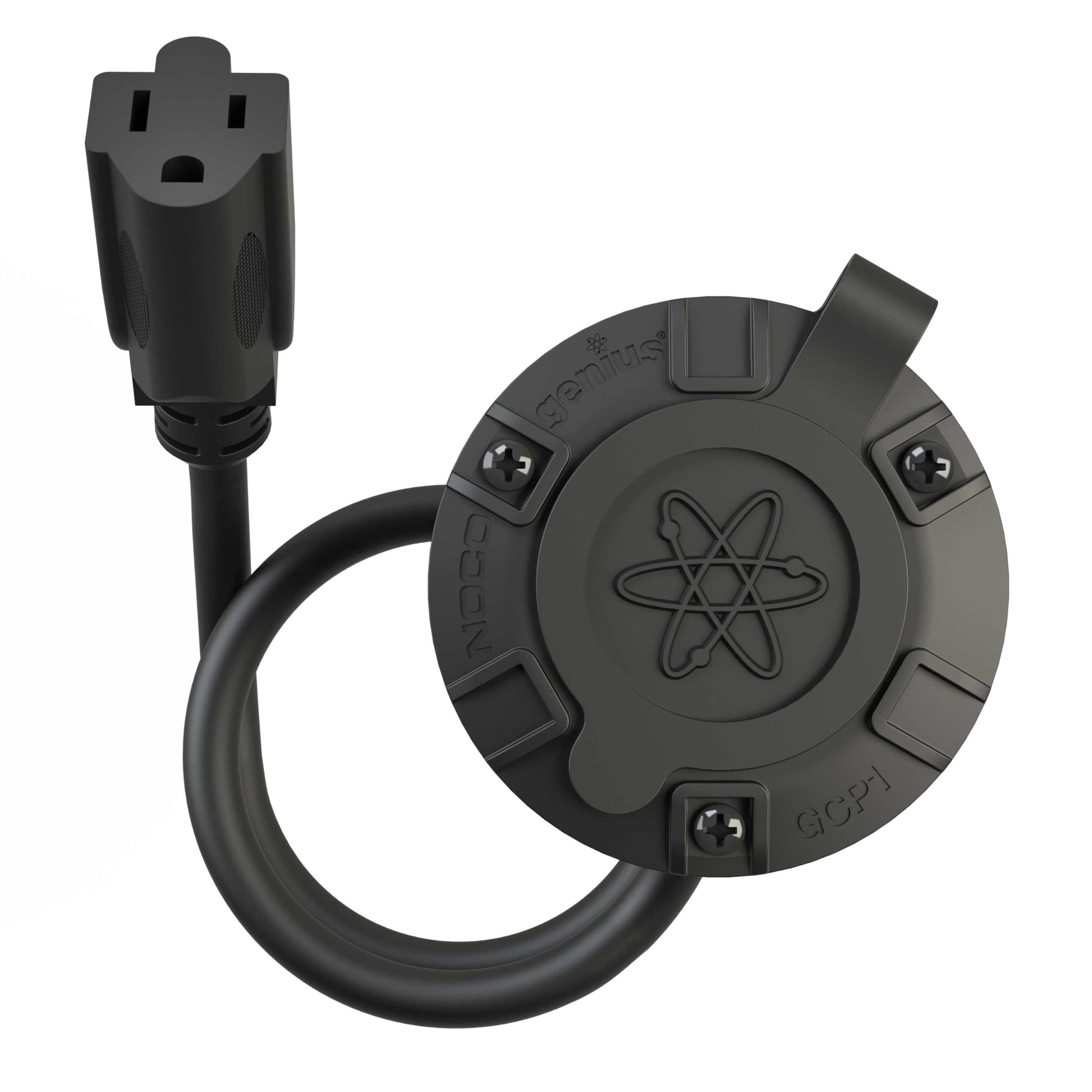 NOCO GCP1 15 Amp AC Port Plug, 125 Volt Power Inlet Socket, and Waterproof Electrical Outlet Receptacle Box with 16-Inch Integrated Outdoor Extension Cord NOCO