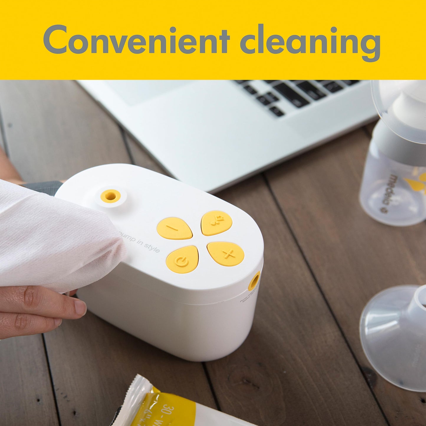 Medela Quick Clean Wipes for On-the-Go Cleaning of Breast Pumps, Accessories, and Various Surfaces, Resealable, Plant-Based, 3 Packs of 30 (90 Count) 🍁 All In One Marketplace Canada