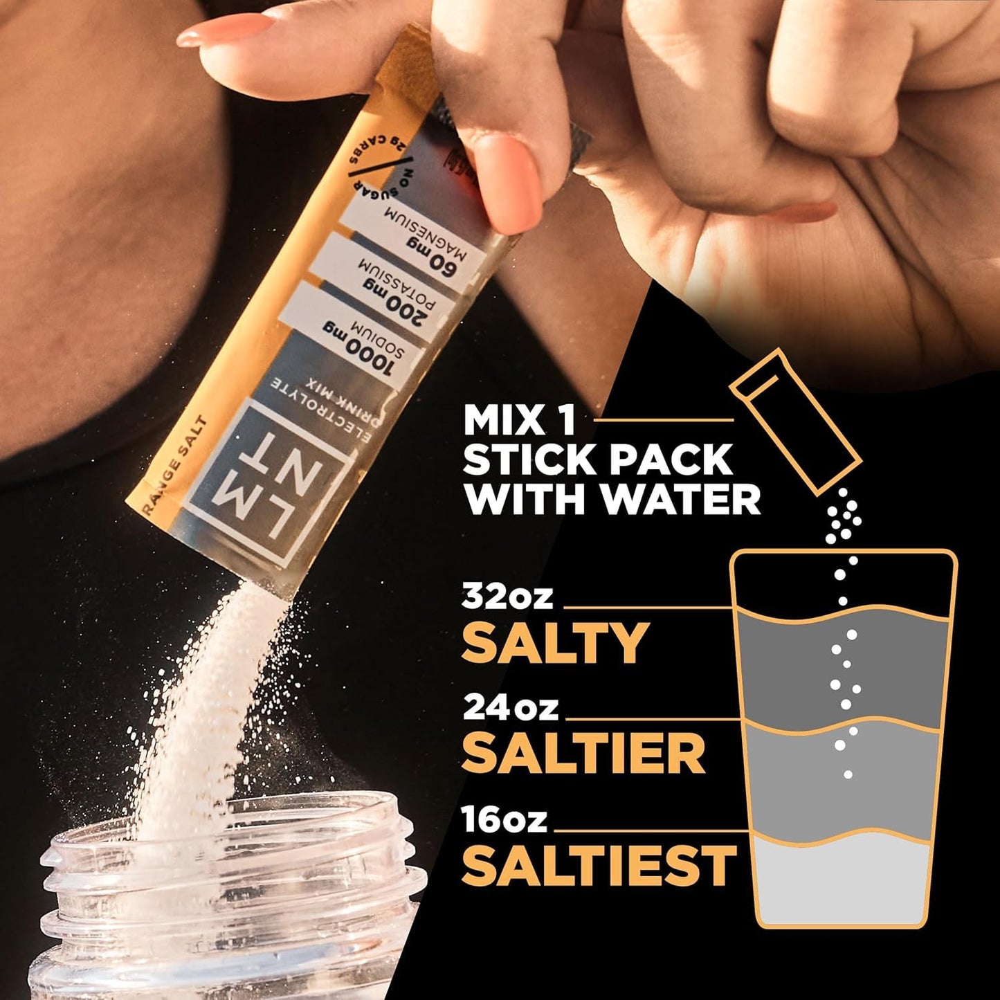 LMNT Electrolyte Drink Mix | Hydration Powder | Keto & Paleo | No Sugar, No Artificial Ingredients | 30 Stick Packs (Orange Salt)