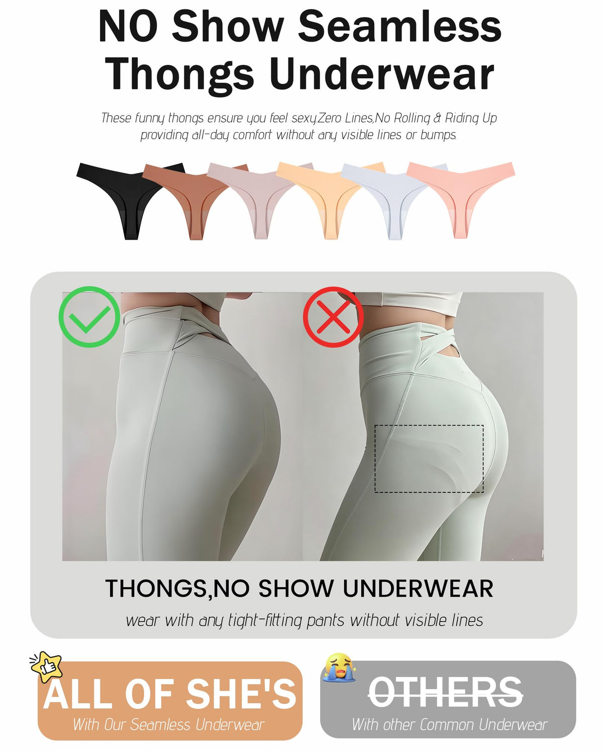 6 Pack Seamless Underwear Womens V-Waisted Black Women's Ladies Lingerie L 🍁 All In One Marketplace Canada
