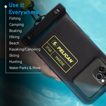 Pelican 2 Pack Marine Waterproof Phone Pouch (Regular) -Black/Hi-Vis Yellow - Available at All In One Marketplace Canada
