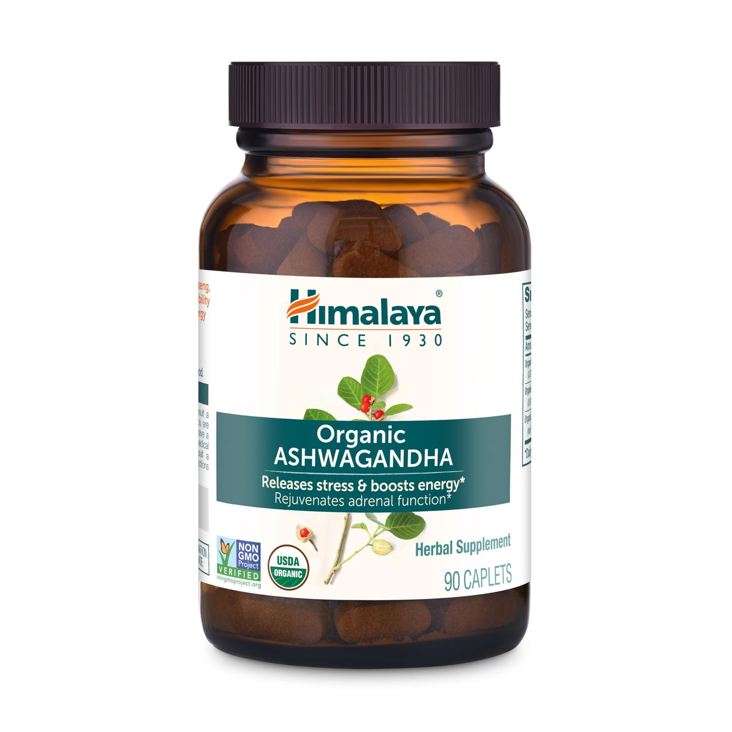 Himalaya Organic Ashwagandha, USDA Certified Organic, Non-GMO, Gluten Free Supplement, 100% Ashwagandha Powder & Extract. (90 Count) - Available at All In One Marketplace Canada
