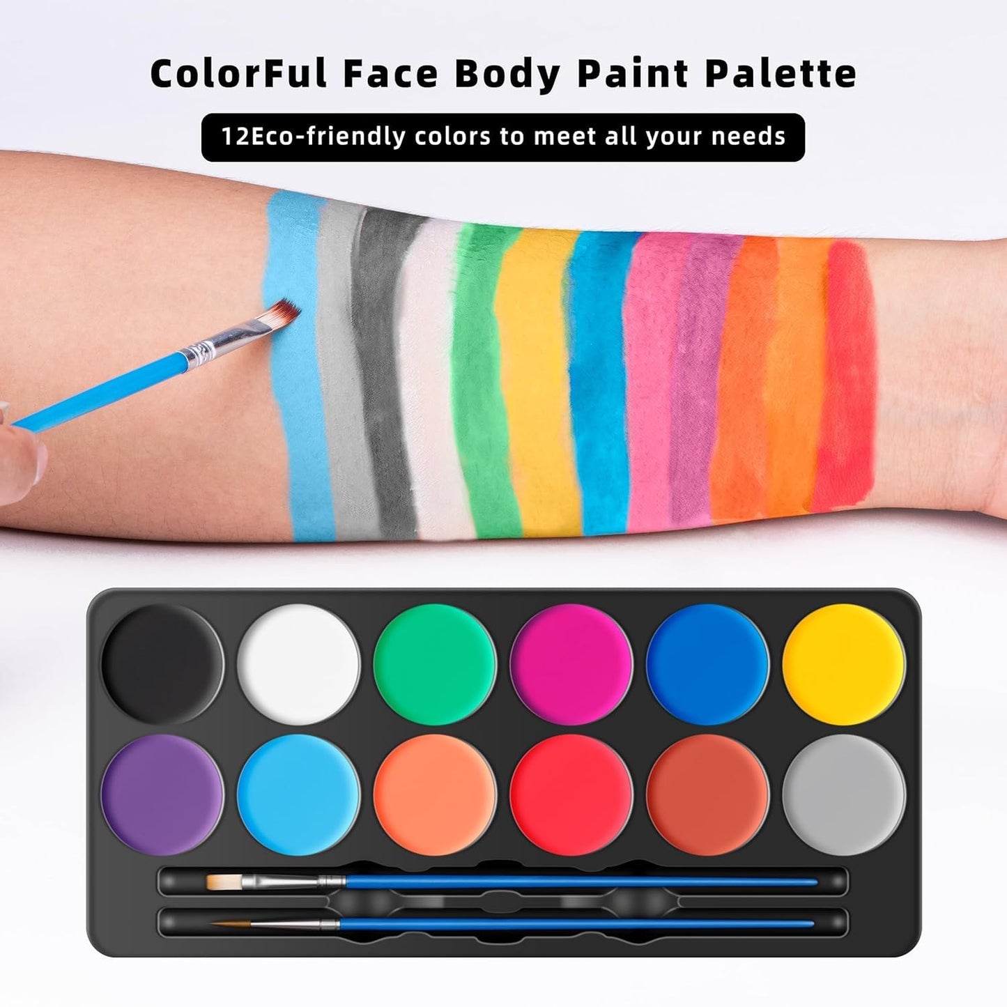 Maydear Face Painting Kit for Kids with 12 Colors Safe and Non-Toxic Large Water Based Face Paint (Matte) - Available at All In One Marketplace Canada