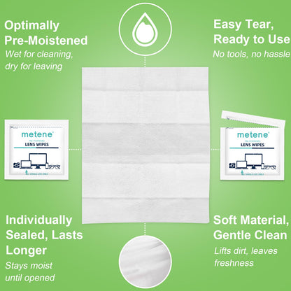 Metene Lens Wipes, 220 Pre-Moistened Individually Wrapped Glasses Wipes - Available at All In One Marketplace Canada