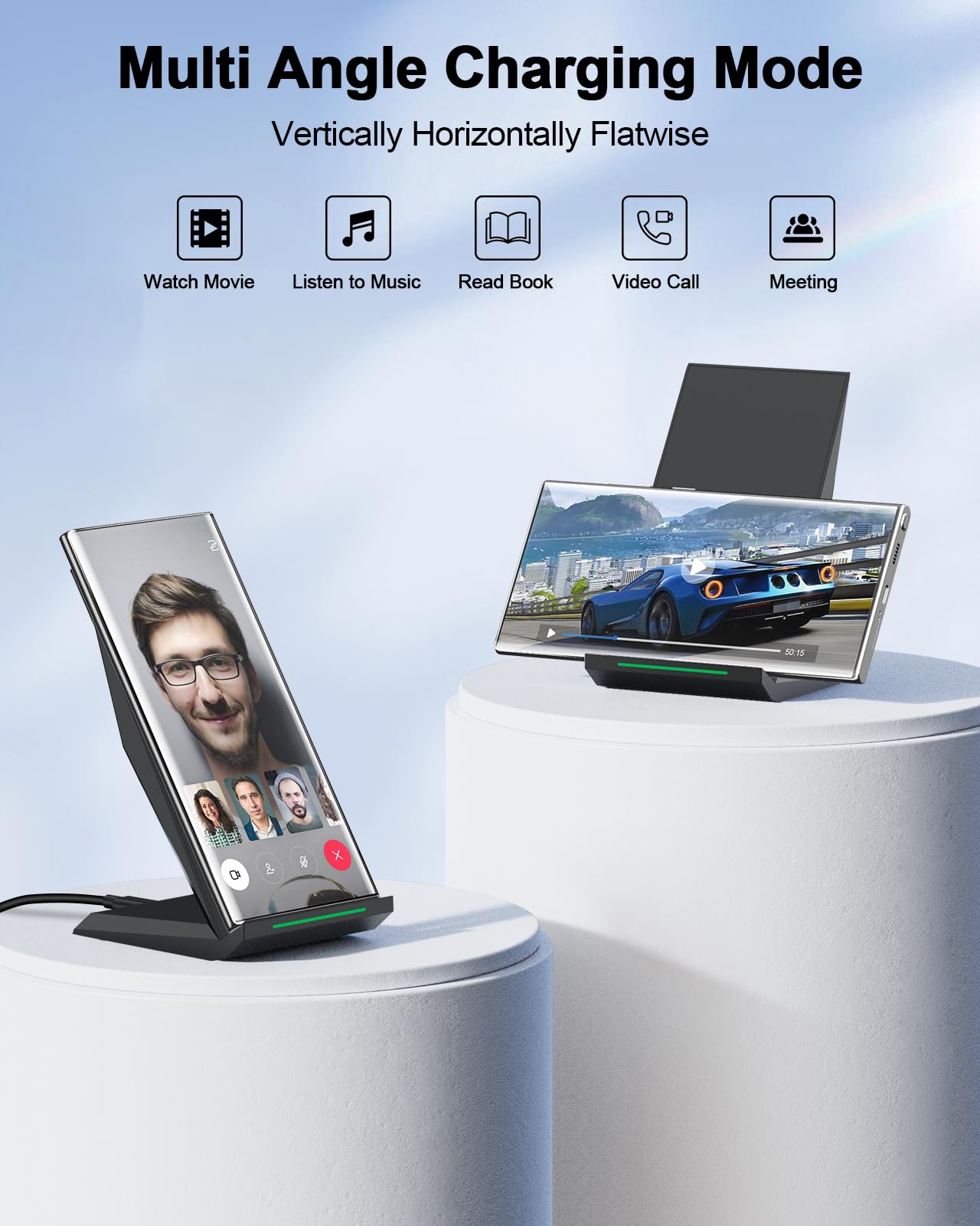 NANAMI Wireless Charger,15W Max Fast Wireless Charging Stand for iPhone 17 16 15 14 13 12 11 Pro Max XS 8,Phone Charger Station for Samsung Galaxy S26 S25 S24 S23 S22 Ultra S21 S20 S10,Pixel 9 8 7 6 5 - Available at All In One Marketplace Canada