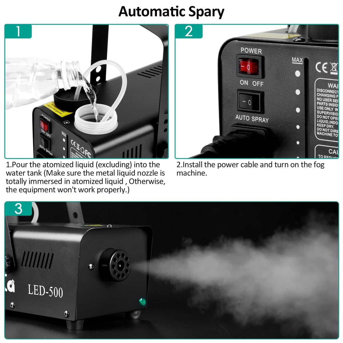 HAKUTA Fog Machine with Wireless Remote & Auto Spray, 500W Smoke Machine 🍁 All In One Marketplace Canada
