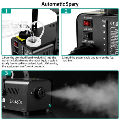 HAKUTA Fog Machine with Wireless Remote & Auto Spray, 500W Smoke Machine 🍁 All In One Marketplace Canada