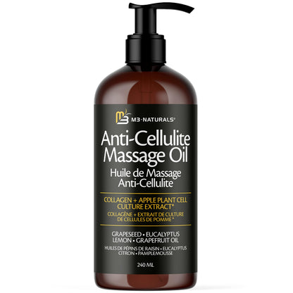 Firming Body Massage Oil with Collagen & Stem Cell – Helps Smooth the Appearance of Cellulite & Improve Skin Texture – Refreshing Aromatherapy Oil for Legs & Full Body – 8 fl oz by M3 - Available at All In One Marketplace Canada