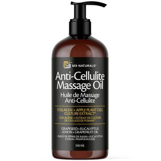 Firming Body Massage Oil with Collagen & Stem Cell – Helps Smooth the Appearance of Cellulite & Improve Skin Texture – Refreshing Aromatherapy Oil for Legs & Full Body – 8 fl oz by M3 - Available at All In One Marketplace Canada