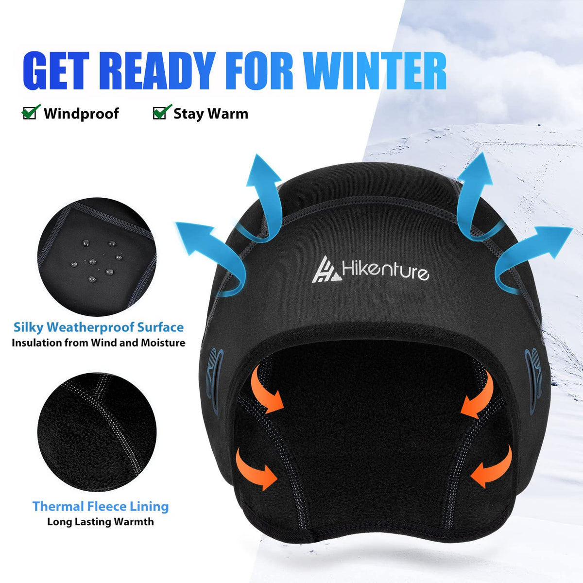 HIKENTURE Winter Skull Cap, Windproof Helmet Liner for Men Women, Black 🍁 All In One Marketplace Canada
