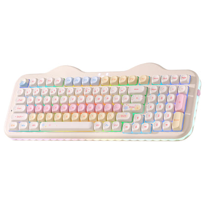 YUNZII C98 Cute Cake Wireless Mechanical Keyboard (Beige, Candy Switch) 🍁 All In One Marketplace Canada