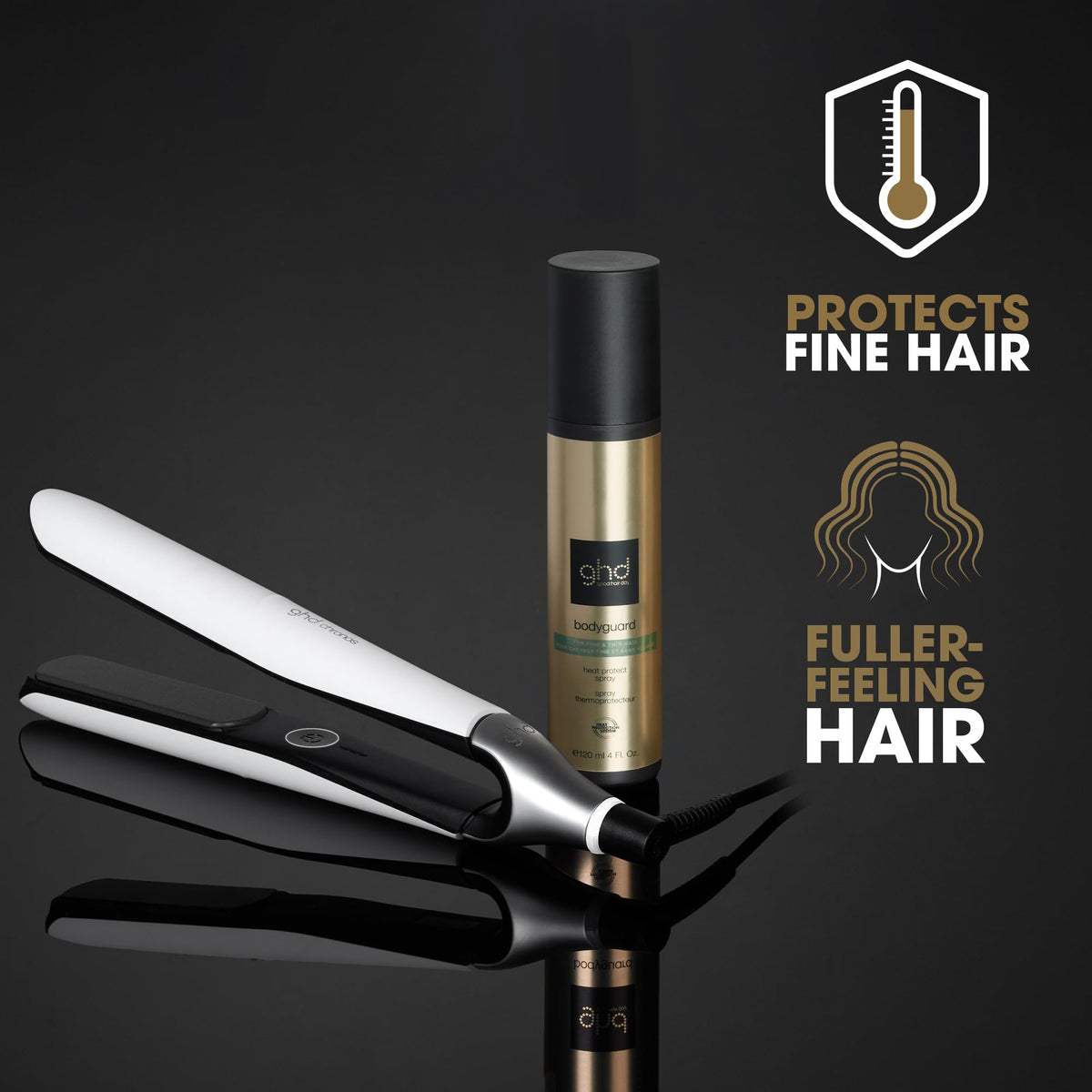 ghd Bodyguard Heat Protectant for Fine & Thin Hair ― Heat Protect Hair Spray, Lightweight Formula for Healthier Looking & Feeling Hair ― 4.0 fl. oz
