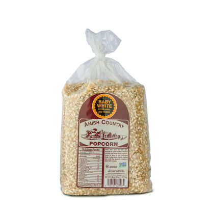 Amish Country Popcorn Baby White Kernels | 6 lb Bulk Bag | Small, Tender & Non-GMO