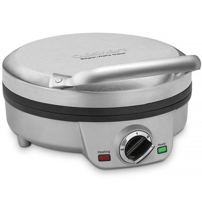 Cuisinart 4-Slice Round Belgian Waffle Maker, Non-Stick Coated Plates, Silver (WAF-200C) - Available at All In One Marketplace Canada