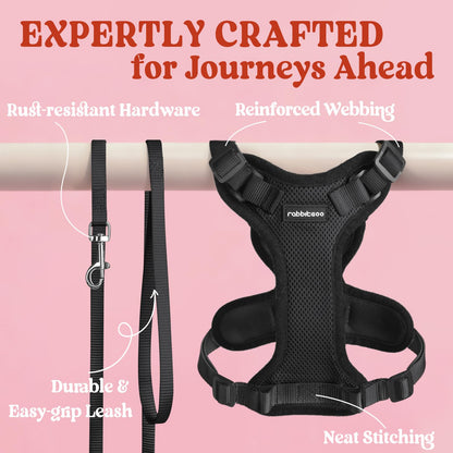 rabbitgoo Cat Harness and Leash for Walking, Escape Proof Soft Adjustable Vest Harnesses for Small Medium Cats, Easy Control Breathable Reflective Strips Jacket, XS, Black