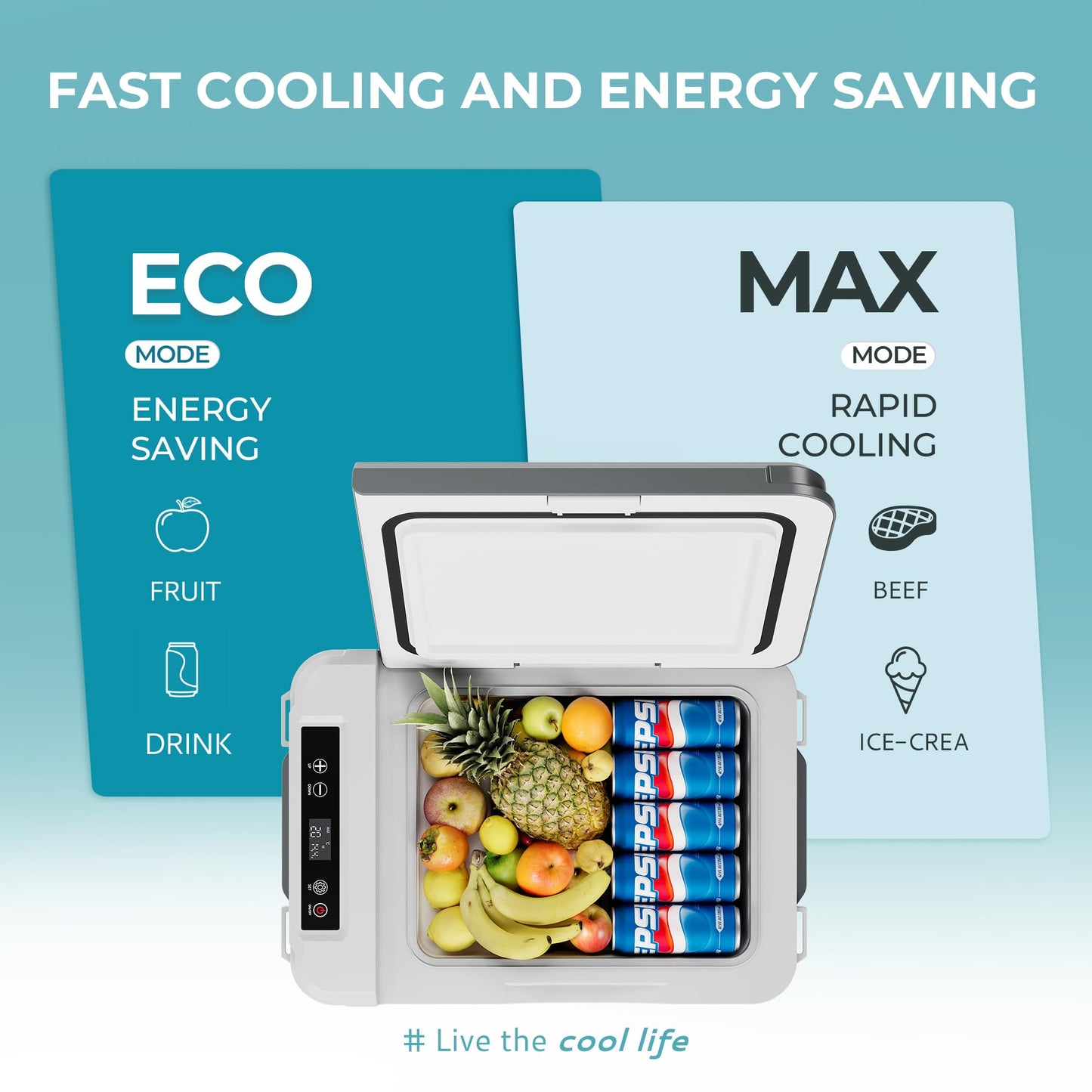 EUHOMY 12 Volt Refrigerator, 11 Quart (10L) Compressor Electric Cooler APP Control, Car Fridge 12/24V DC & 100-240V AC, Car refrigerator -4℉~68℉, Portable Freezer for RV, Camping, Travel EUHOMY