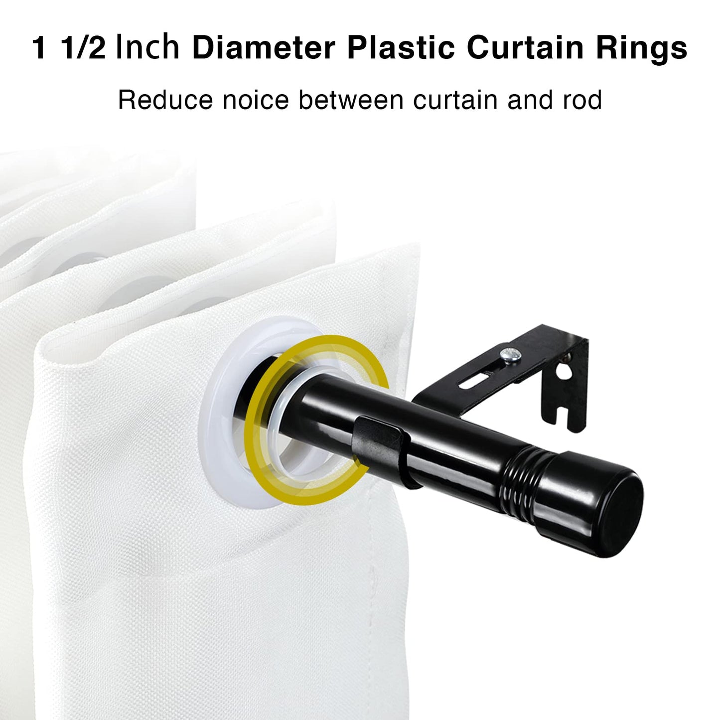 Extra Long Curtain Rods for Windows 28 to 144 inch, 1" Heavy Duty Drapery Rods with Adjustable Brackets, Bedroom Easy Instal Simple Blackout Outdoor Black Curtain Rods for Patio - Available at All In One Marketplace Canada